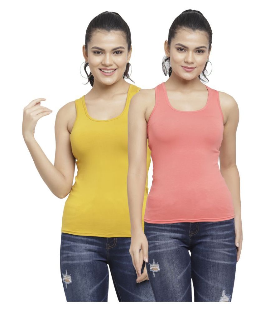     			N-Gal - Multicolor Cotton Women's Tank Top ( Pack of 2 )