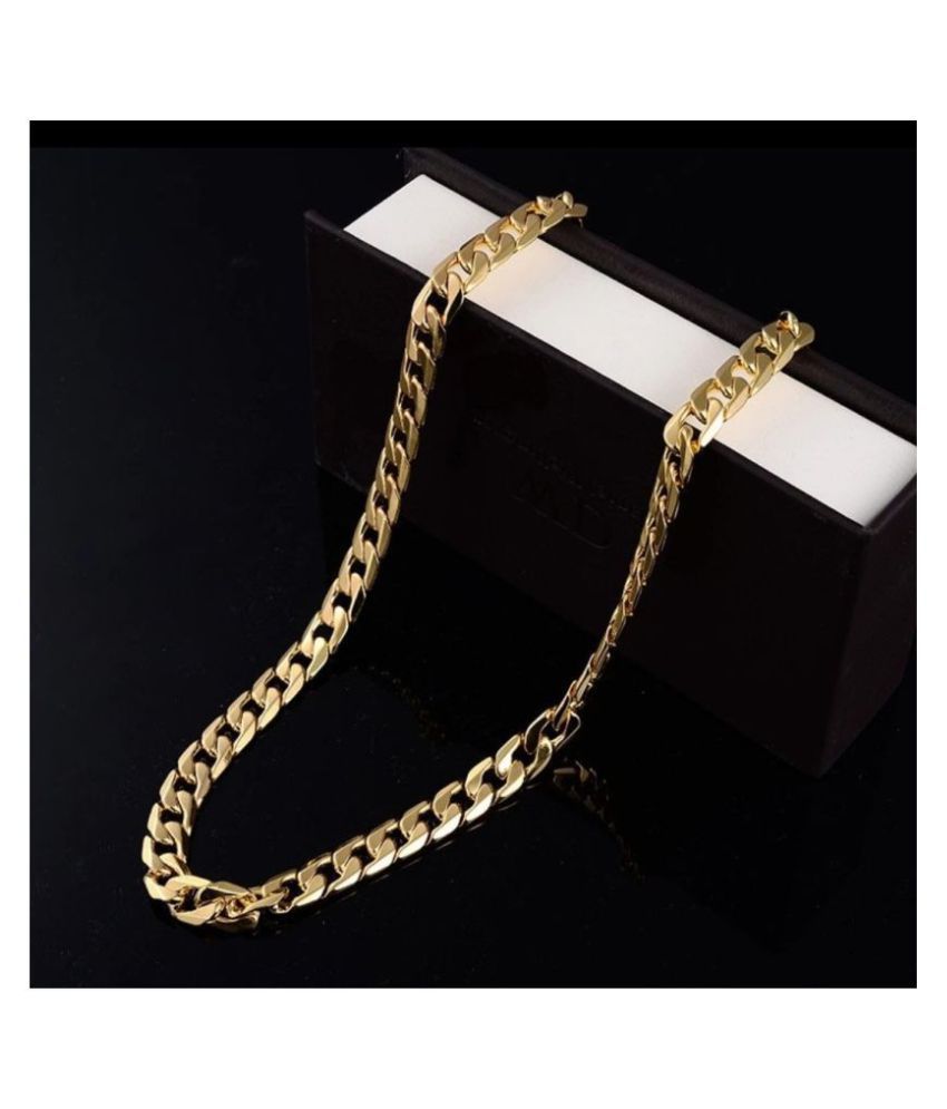 9mm Wide Curb Chains Hip Hop Jewelry /18K Gold Plated Long Chain , 18 ...