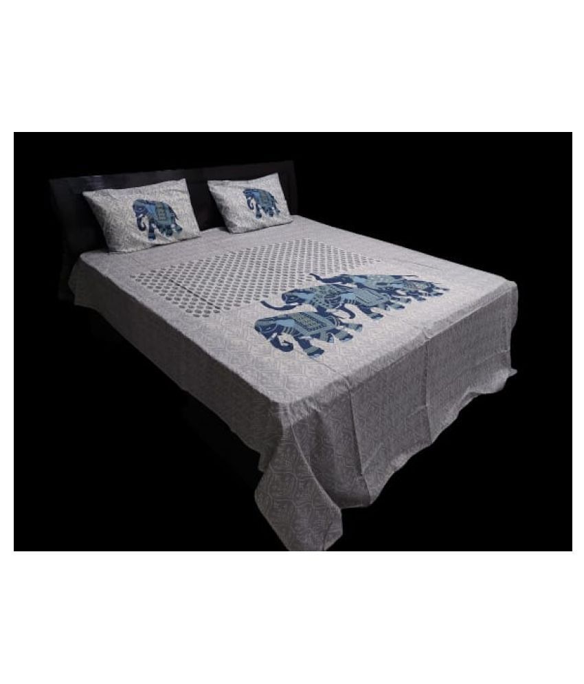 Navkaar Cotton King Size Bed Sheet With 2 Pillow Covers ( 230 cm x 275