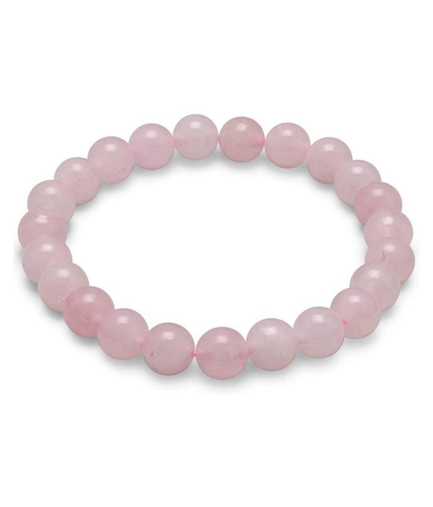     			rose quartz beaded rubber bracelet