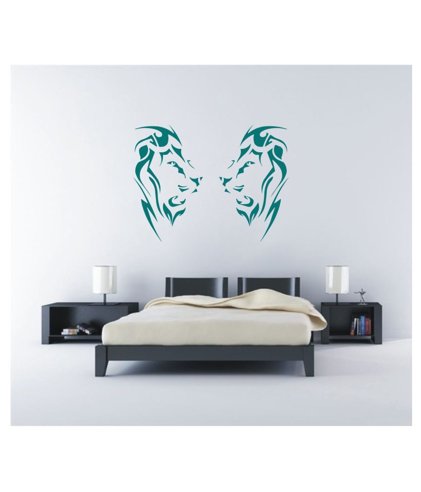 Sky Decal Lions Faces Wall Sticker Abstract Glow In The Dark Sticker ...