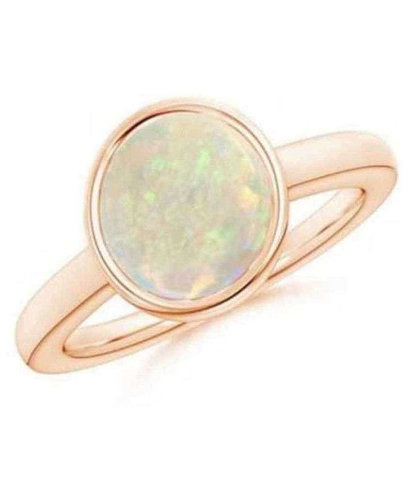 3 ratti Gold Plated OPAL Ring for unisex by Kundli Gems\n: Buy 3 ratti ...