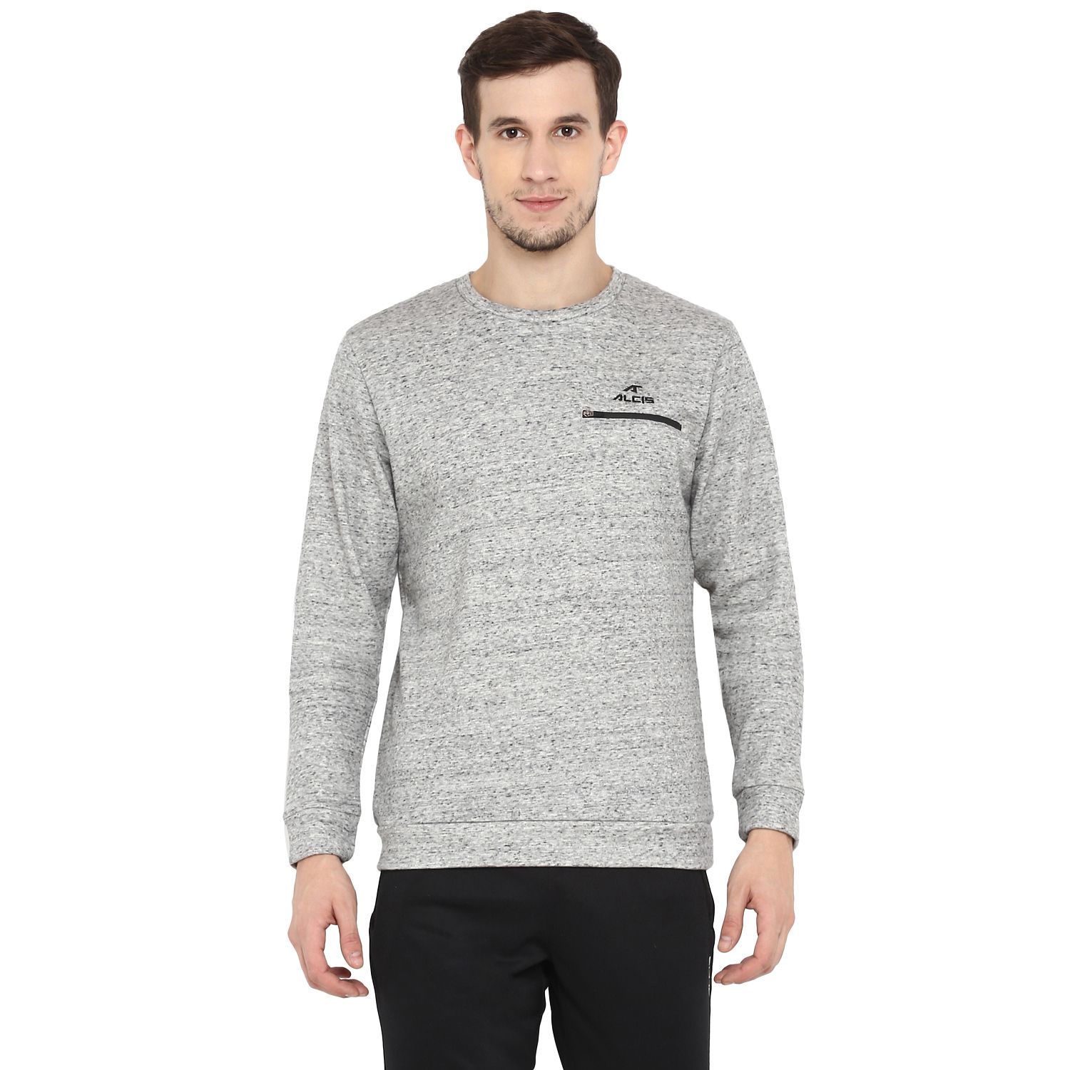     			Alcis Grey Polyester Sweatshirt Single Pack