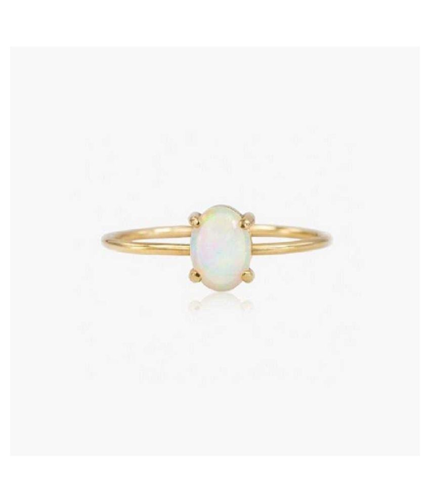 Natural OPAL Stone 2 Ratti Gemstone gold plated Ring Original Lab