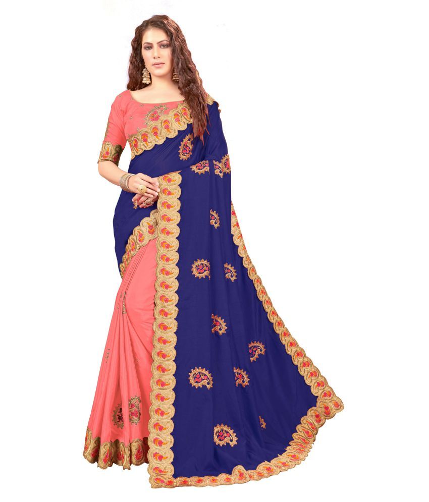     			ofline selection Blue Dola Silk Saree