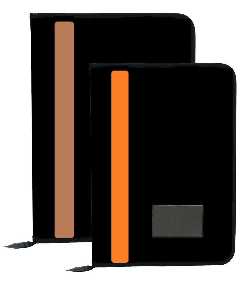     			Kopila PU 20 Leafs A4/FS Size File & Folder/Executive/ZIP File/Document Excutive Zipper Bag Set of 2 Brown & Orange