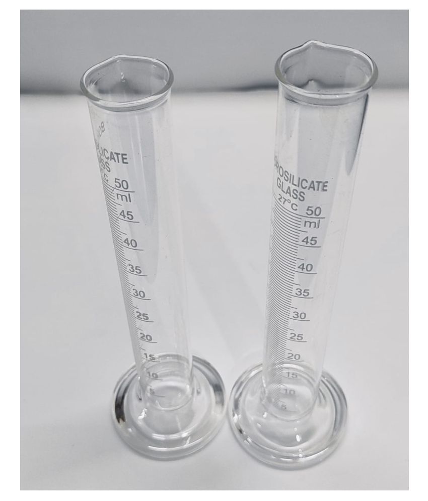     			MEASURING CYLINDER BOROSILICATE GLASS  50ML (PACK OF 2 PC)