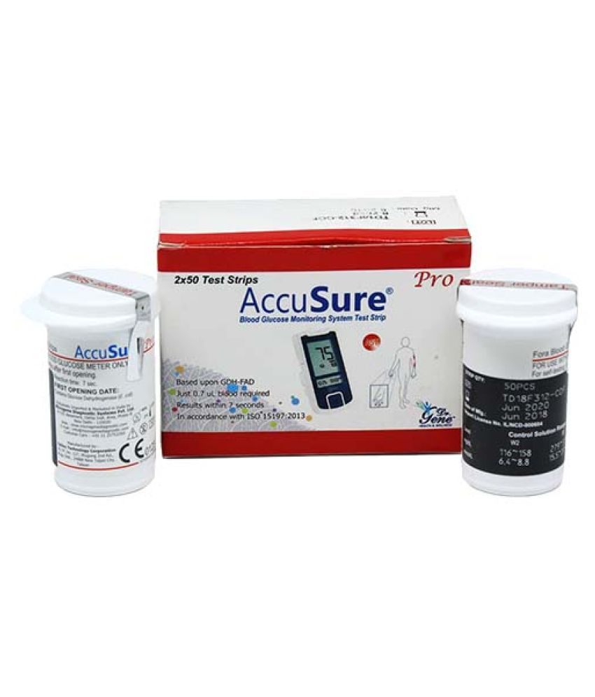 Accusure ACCUSURE PRO 100 STRIPS Expiry March 2024
