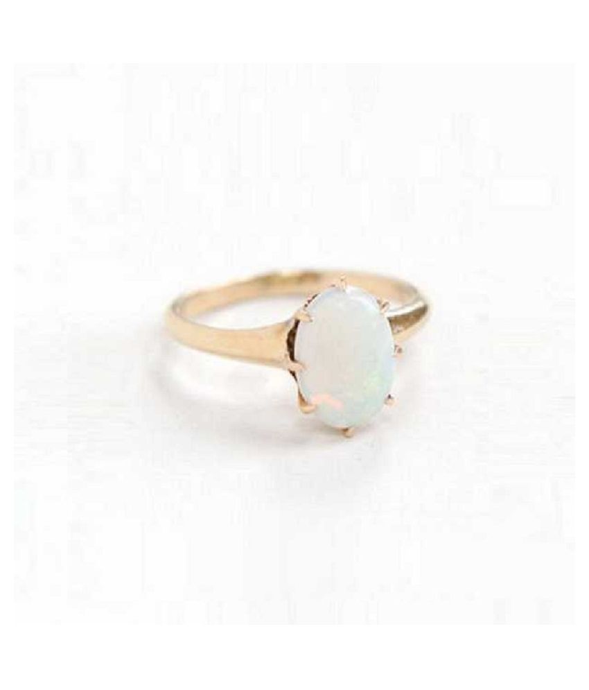 OPAL Stone 8.25 Ratti Lab Certified Punchdhatu gold plated Ring By ...