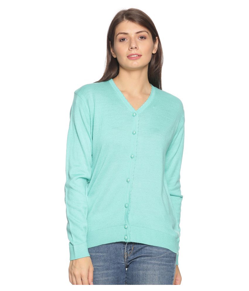 Buy Oswal Acrylic Green Buttoned Cardigans Online at Best Prices in ...