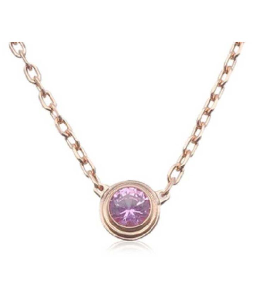 7 Carat Natural Panchdhatu Certified Pink Sapphire Gold Plated Pendant ...