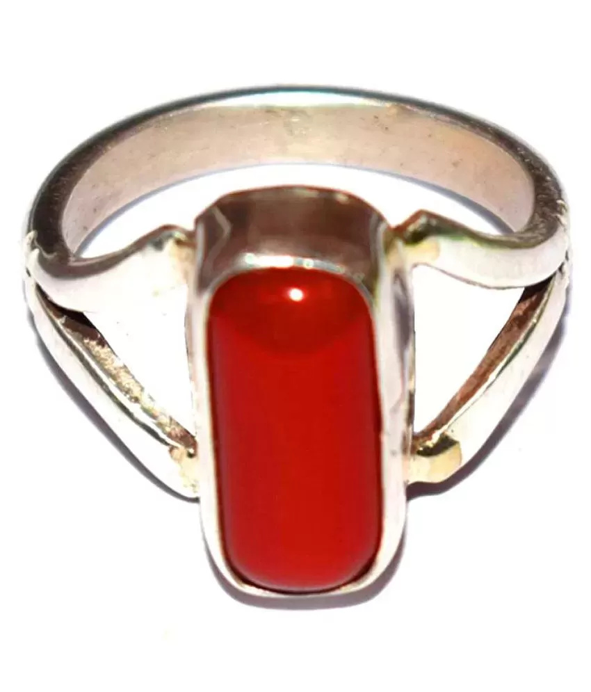 13.25 carat Natural Certified Red Coral / Munga Panchdhatu Adjustable Rashi  Ratan Astrological Purpose Ring For Men