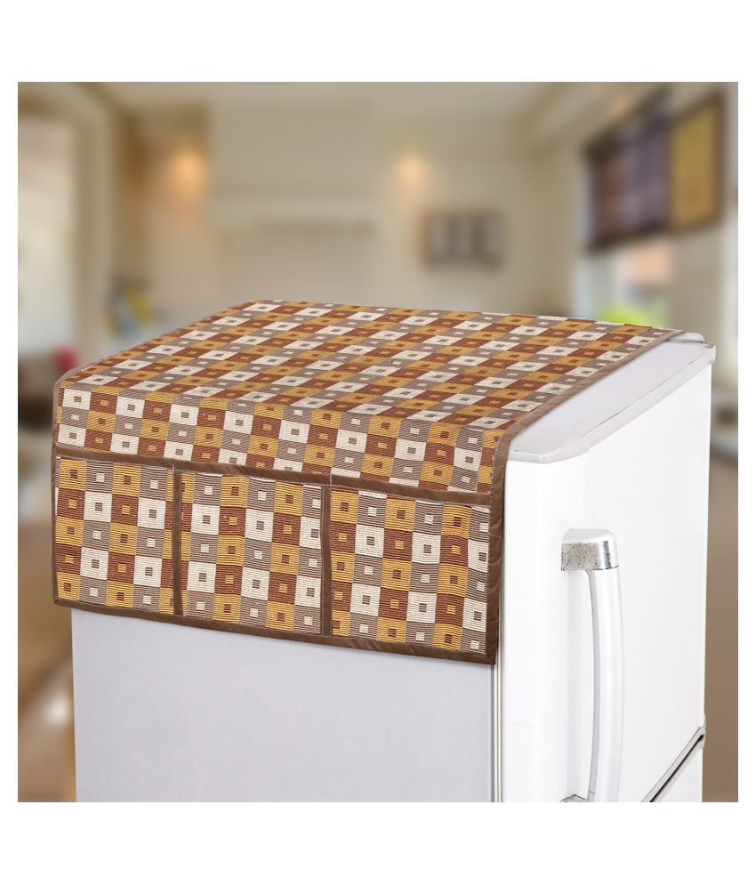     			E-Retailer Single Polyester Brown Fridge Top Cover