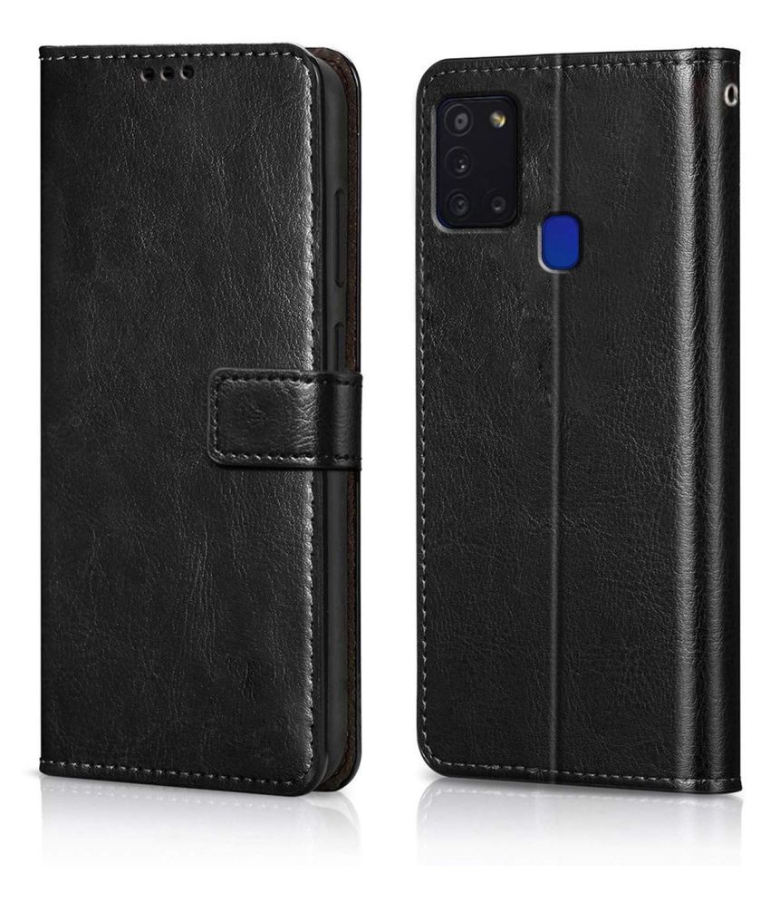     			Oppo A33 (2020) Flip Cover by NBOX - Black Viewing Stand and pocket