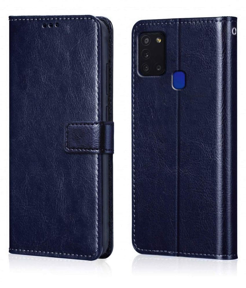     			Oppo A53 Flip Cover by NBOX - Blue Viewing Stand and pocket