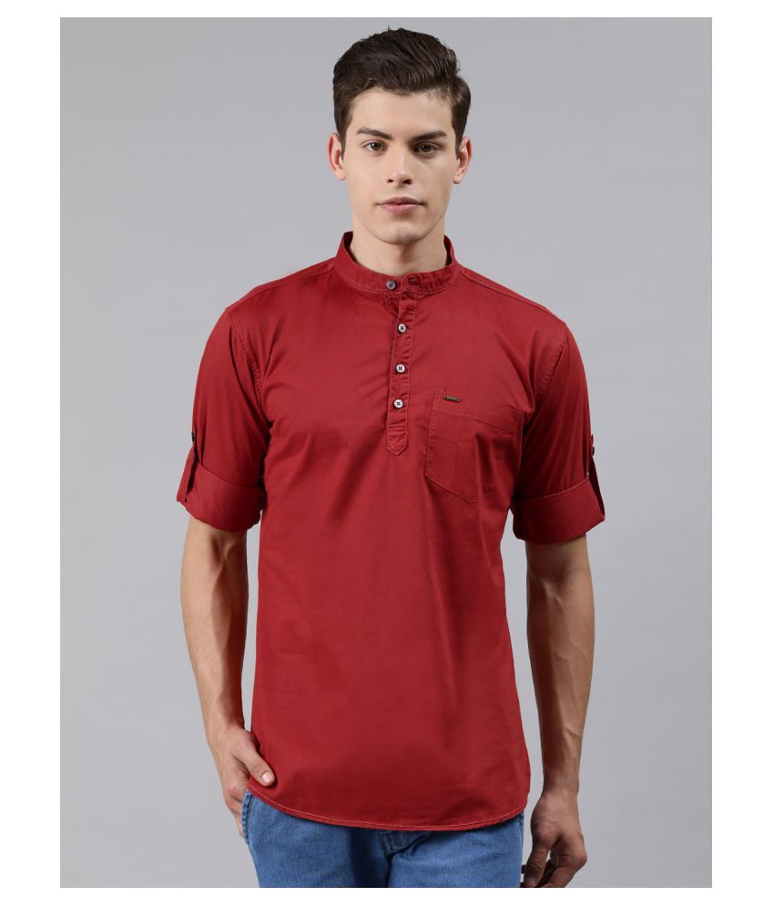     			Urbano Fashion 100 Percent Cotton Maroon Shirt