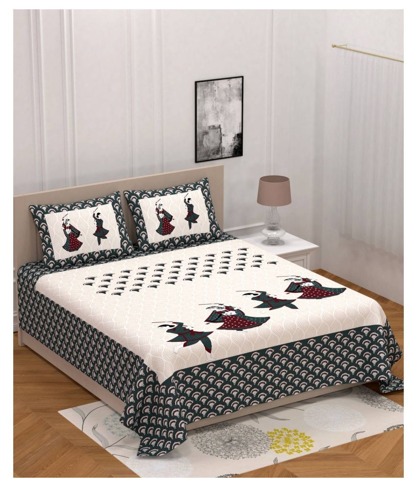     			Frionkandy Cotton Double Bedsheet with 2 Pillow Covers ( 229 cm x 254 cm )