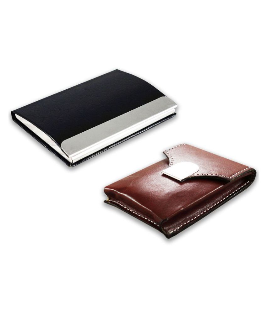     			Multicolor Artificial Leather Professional Looking Debit/Credit/Business/Visiting Card Holders for Men and Women Set of 2 (upto 15 Cards Capacity)