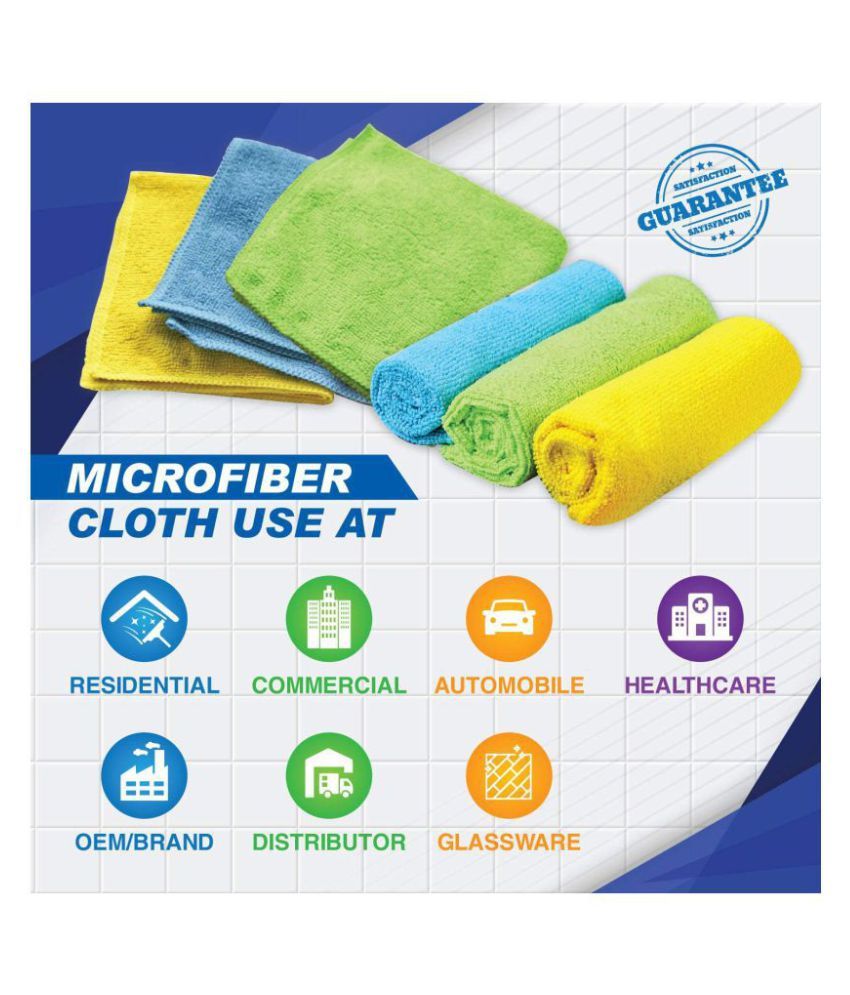 FIBERCENT Best Microfiber Cleaning Cloth for Car, Kitchen & Home 4 PCs 40x40cms Thick