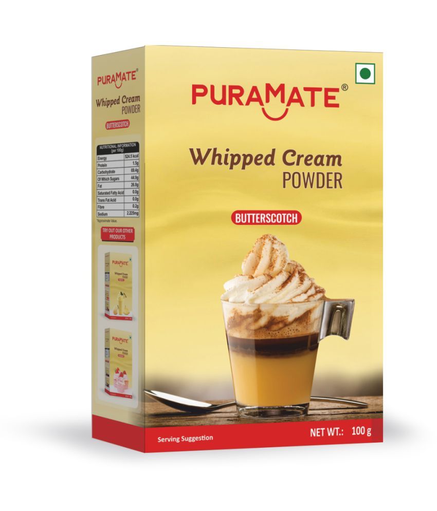 Puramate Whipped Cream Powder Butterscotch, 100 g Pack of 3 Buy
