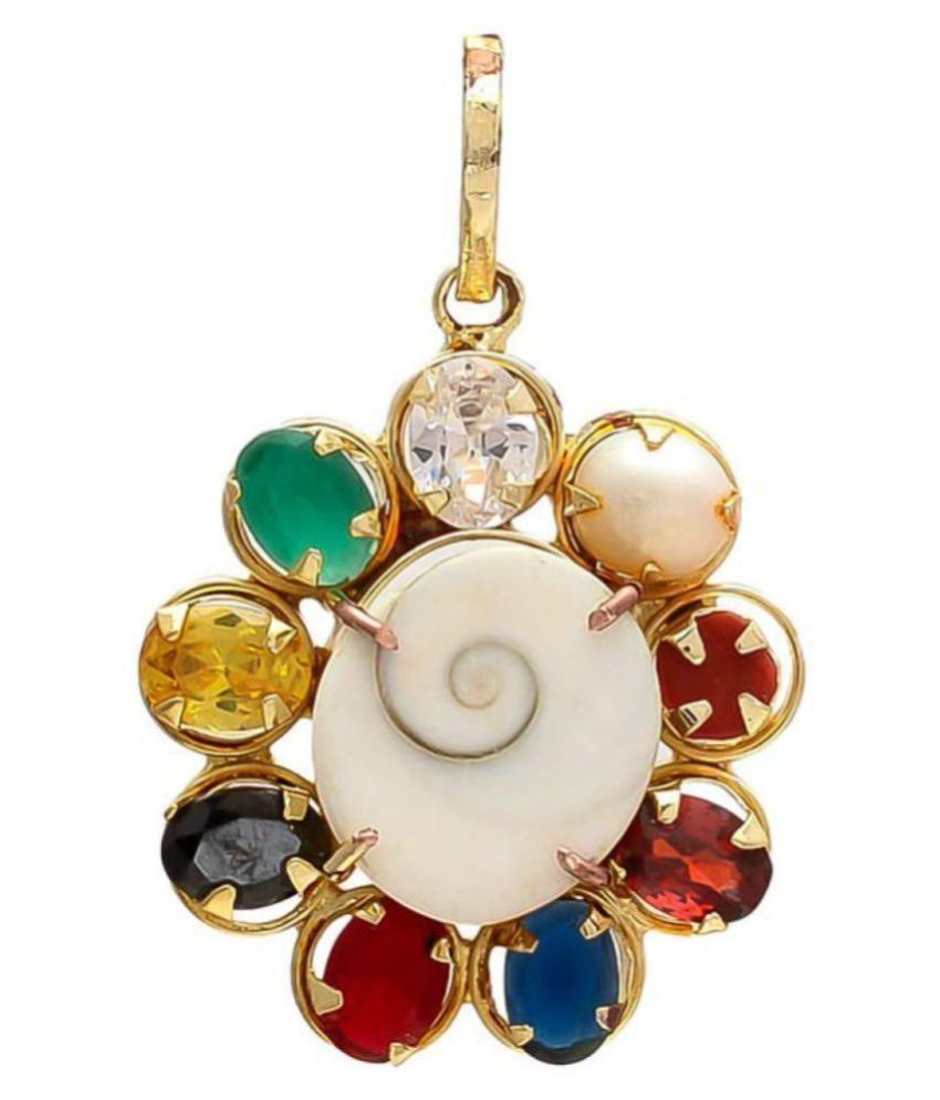     			Navratan Pendant With Gomti Chakra In The Centre For Health And Wealth For Man/Womam & Boys/Girls