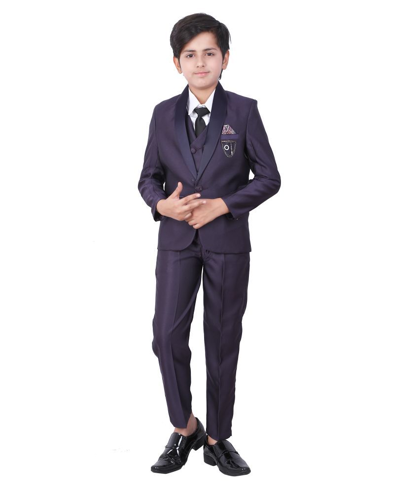     			Fourfolds Boys Polyester Blazer ( Pack of 1 , Purple )