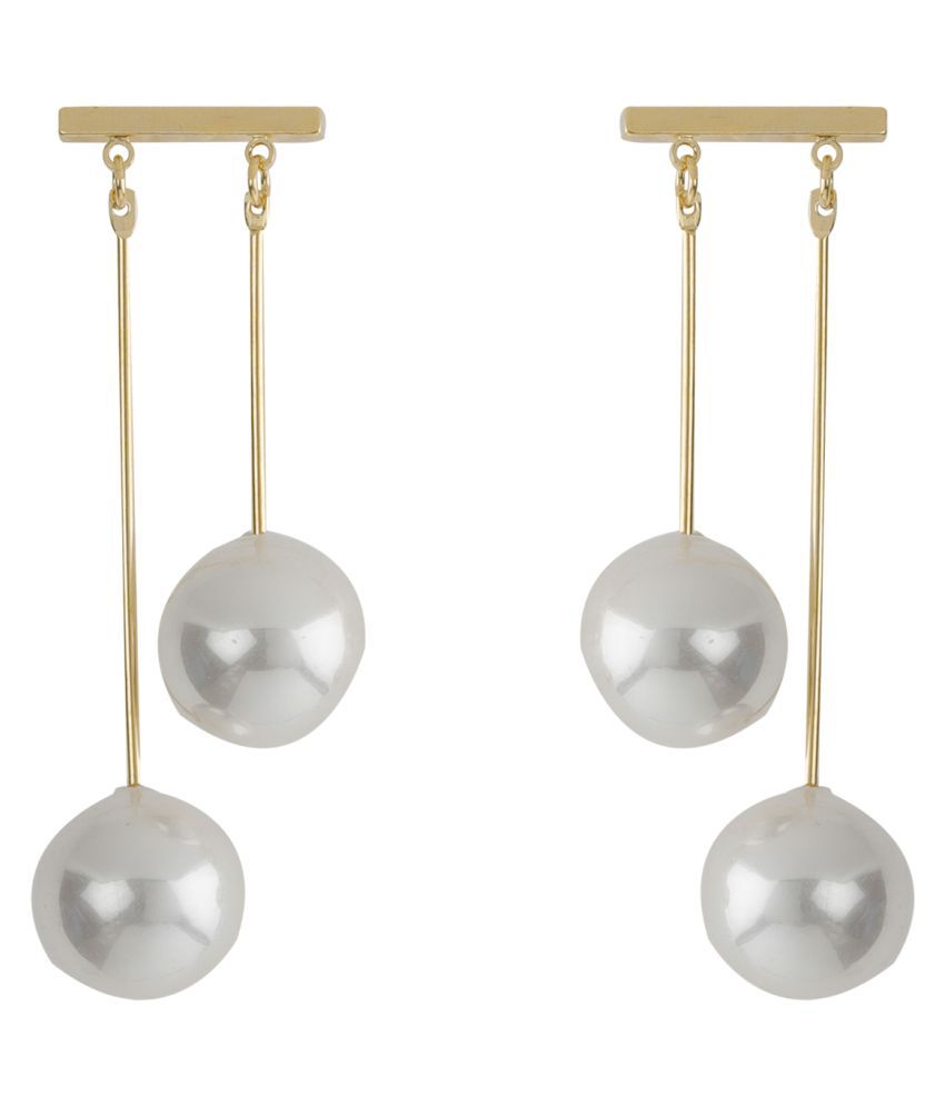     			SILVER SHINE  Gold Plated Designer Unique Stylist Pearl Drop Earring For Girls and Women Jewellery
