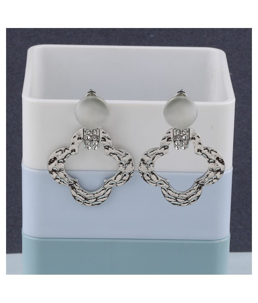     			SILVER SHINE  Silver Plated Charm Party Wear Drop Earring For Women Girl