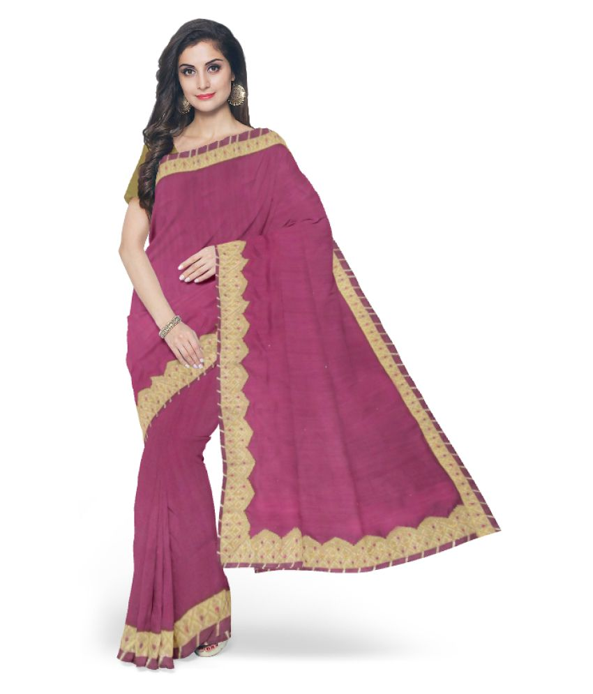 maroon cotton silk saree