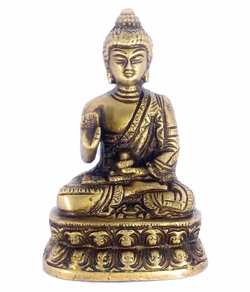 Buy Vyomika Decor Normal Brass Buddha Idol 8 x 5 cms Pack of 1 Online ...