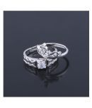 SILVERSHINE, silver plated adjustable royal look king and queen couple ring for men and women.