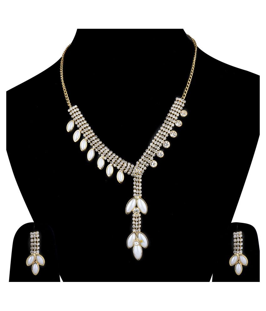     			Silver Shine Alloy White Contemporary Contemporary/Fashion Antique Necklaces Set