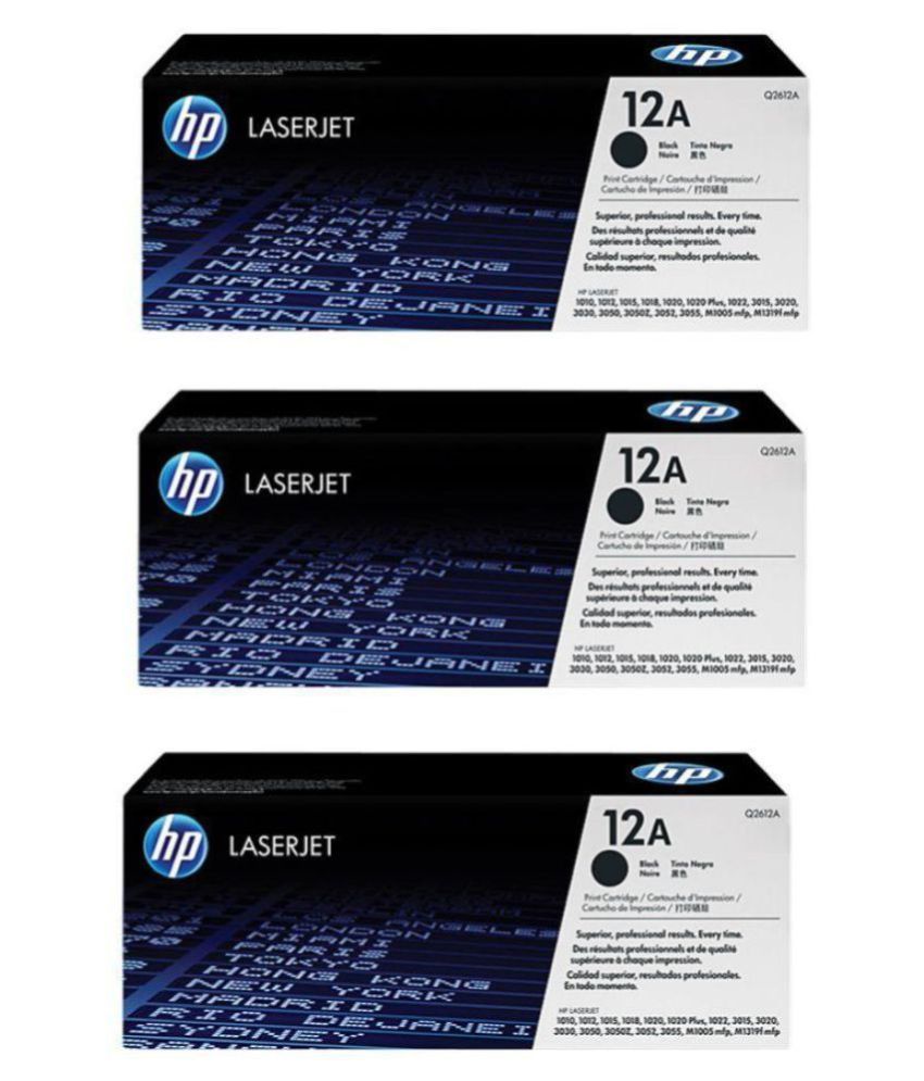 laserjet hp 12A Black Pack of 3 Toner for HP 12A Toner Cartridge Pack Of 3 - Buy laserjet hp 12A 