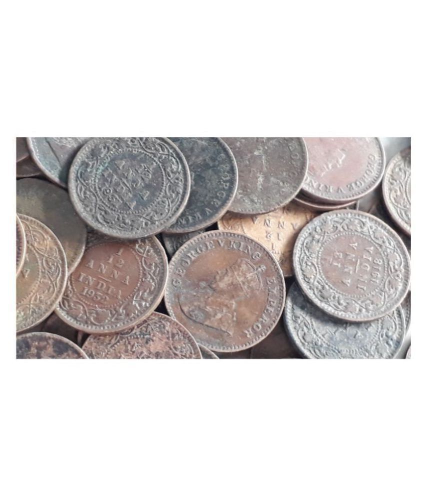     			100 PIECES LOT - British India - 1/12 A - KG V 1912-1936 - CIRCULATED Condition