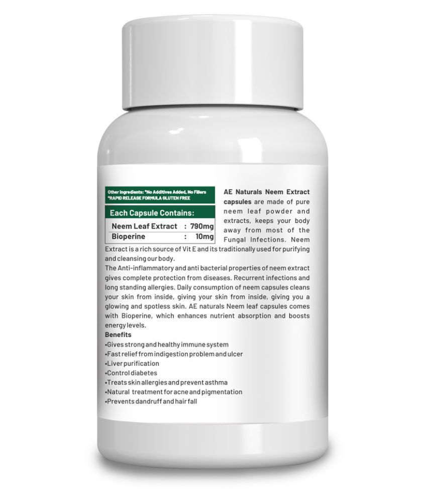 AE Naturals Neem Capsules 60 Caps 60 gm Vitamins Powder Buy AE