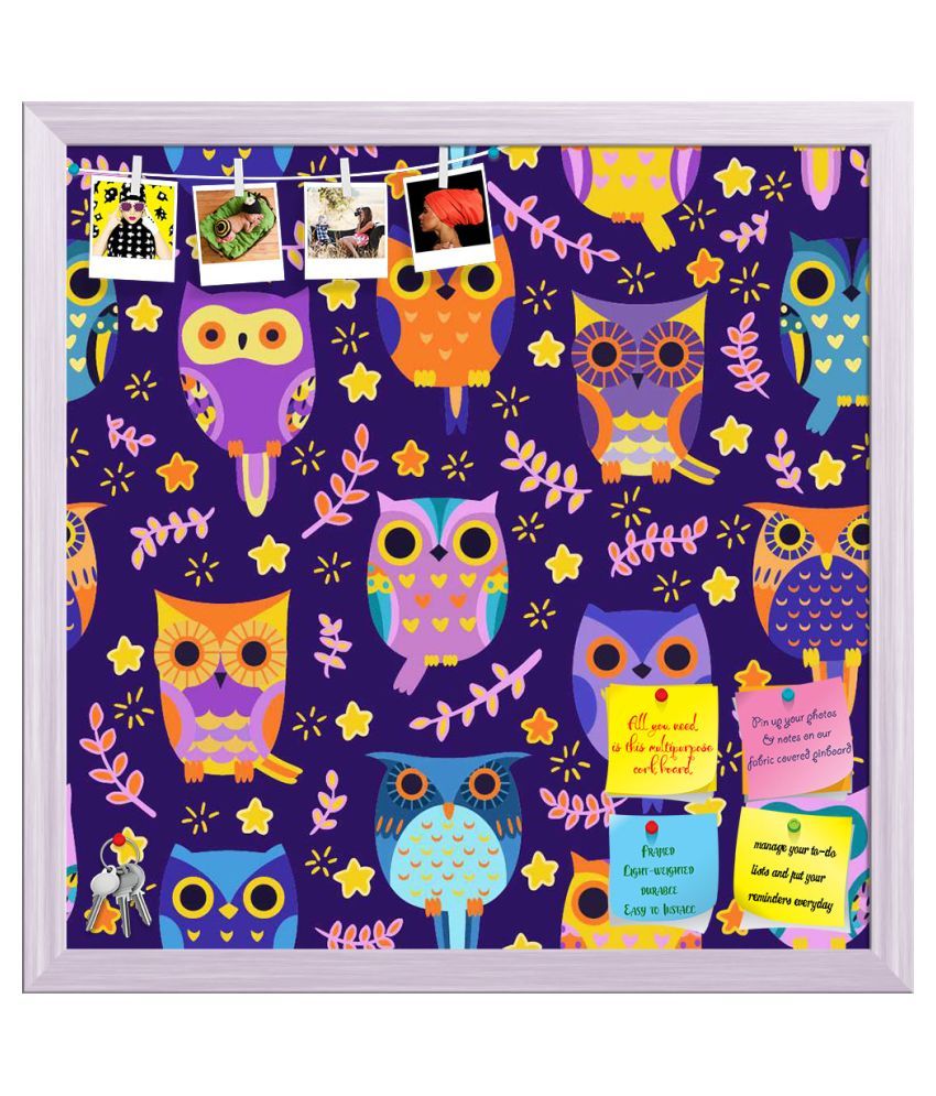 ArtzFolio Owls Printed Bulletin Board Notice Pin Board Soft Board ...