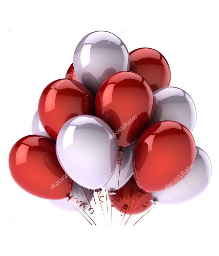     			50 Pcs. Red, Silver, Happy Birthday Decoration Latex Balloons (12 Inchs) for happy birthday decoration item, birthday decoration kit, birthday balloon decoration combo for Boys, Girls, Kids, husband and Wife.