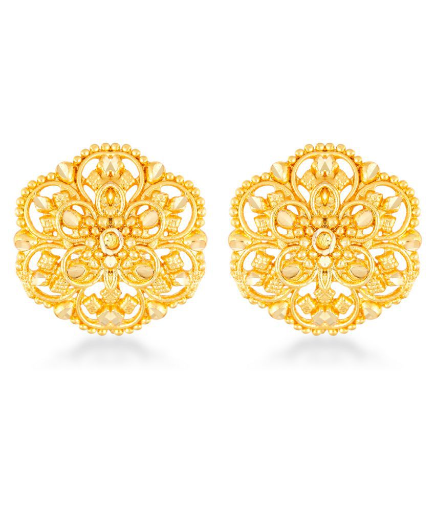     			Vighnaharta Traditional wear Gold Plated alloy Flower Stud Earring for Women and Girls ( Pack of 1 pair stud Earring)