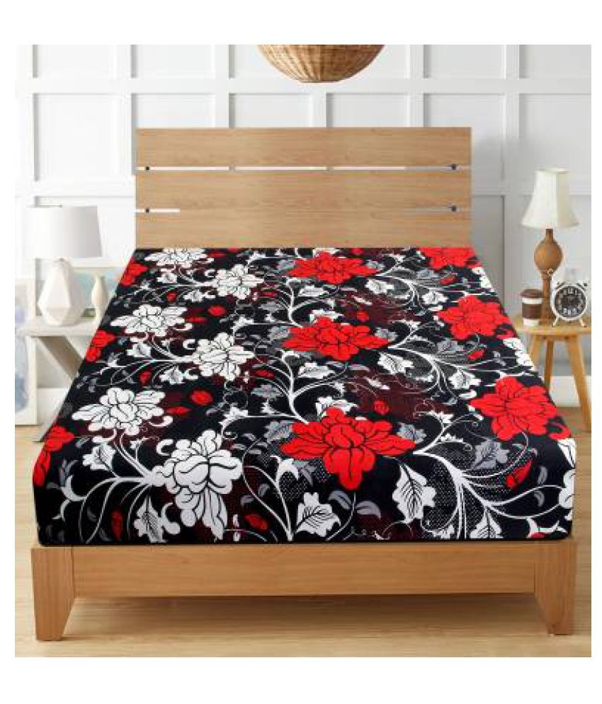 affordable hut Poly Cotton Single Bedsheet with 1 Pillow Cover ( 90cm x