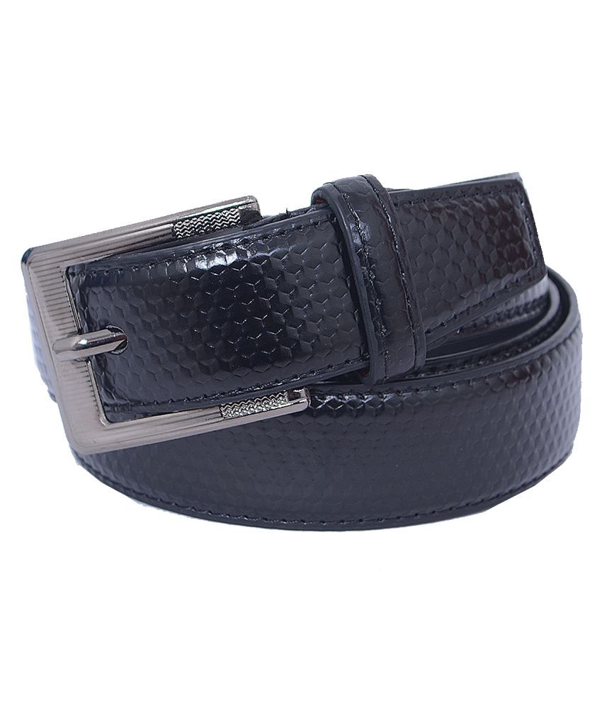 strom collection Black Faux Leather Formal Belt: Buy Online at Low ...