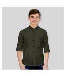 Bad Boys Pack of 1 Boys Cotton Blend Full Sleeves Shirt ( Olive Green )