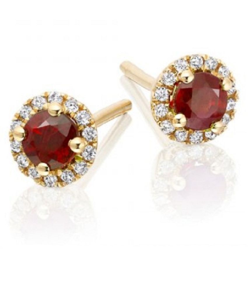Ratan Bazaar - Ruby(Manik) Gold Plated earrings for girls - Buy Ratan ...