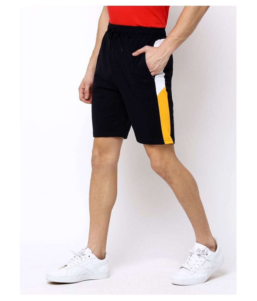 Leotude Black Cotton Running Shorts Buy Leotude Black Cotton Running