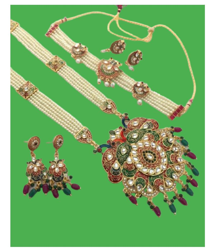 rani haar combo meenakari peacock design