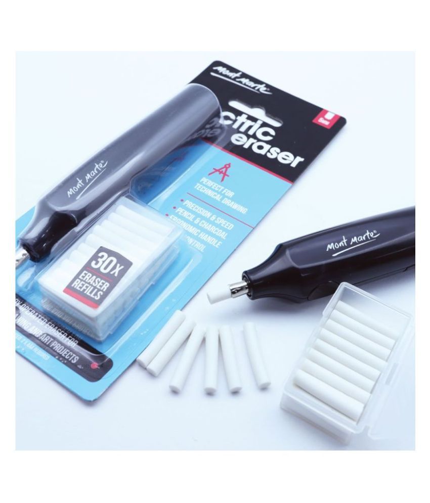 Mont Marte Electric Eraser, Includes 30 Eraser Refills. For Graphite