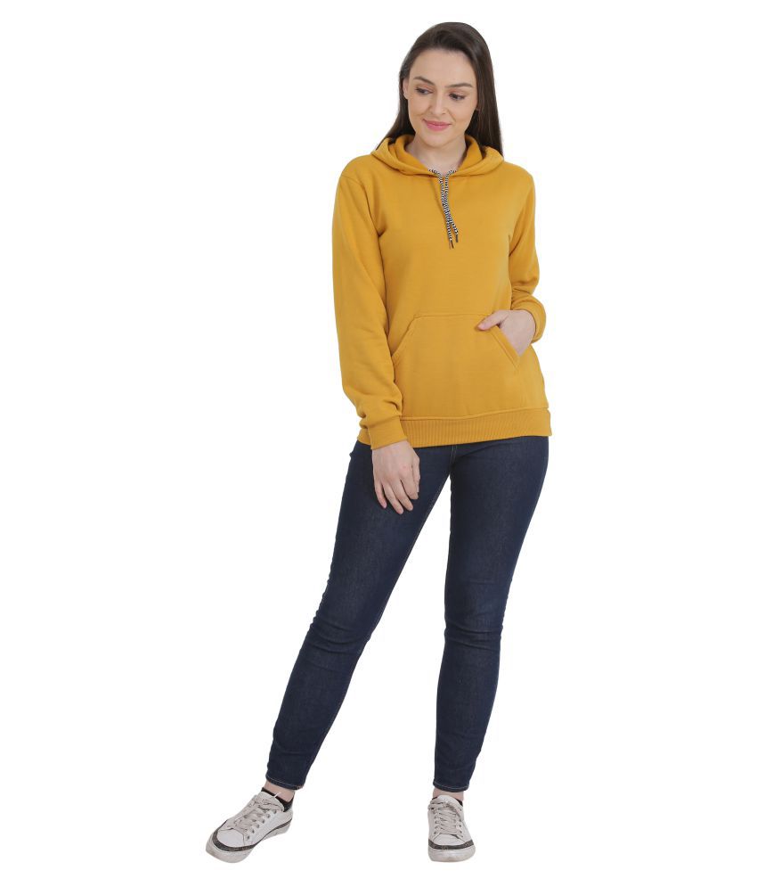 Affair Fleece Yellow Hooded Sweatshirt