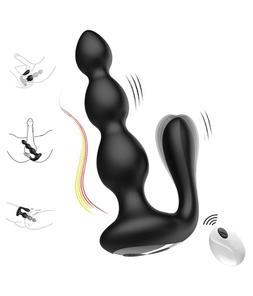 Male Prostate Massager with Testes Stimulation, Female G-spot & Anal Vibrator 9 Speed Vibrating Butt Plug Dual Motors Stimulator Wireless Remote Anus Sex Toy for Men, Woman & Couples