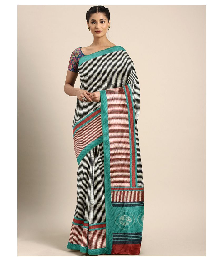     			Aarrah Beige Art Silk Saree