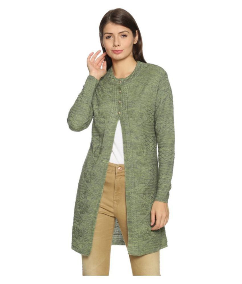 Clapton Acrylic Green Buttoned Cardigans