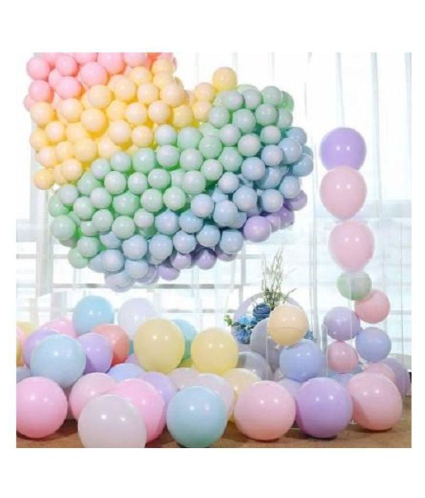     			GNGS Solid Pastel Latex Colored Balloons (Multicolor Pack of 50)